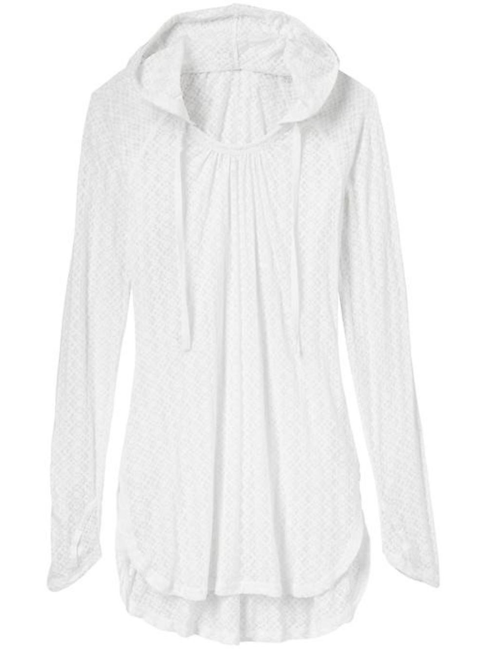 Athleta Burnout Riveria 2 White Tunic Hooded Top - Picture 2 of 12